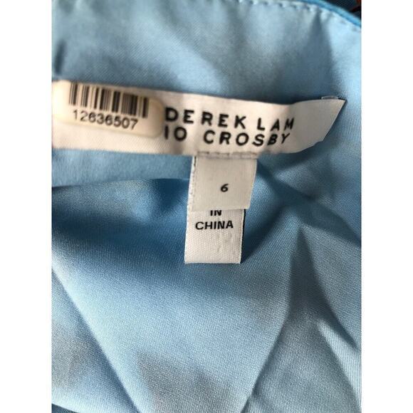 Derek Lam 10 Crosby Cami Flounce Dress Floral Print Twist Waist Mini Blue Size 6 - Picture 10 of 13